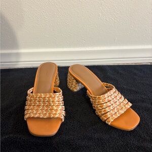 Universal Thread Orange Woven Mules